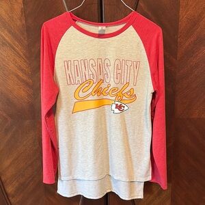 Kansas City Chiefs Raglan Shirt - Red and Gray
